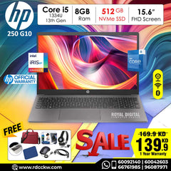 HP 250 15.6 inch G10 | Core™ i5-1334U | 8GB | 512 GB | 15.6 FHD