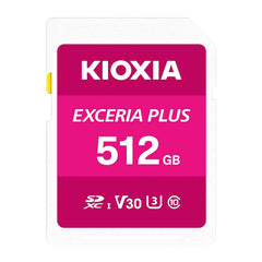 Kioxia LNPL1M512GG4 Exceria Plus SD Card, Class 10, U3 UHS Speed Class, 100MB/s Read Speed, 85MB/s Write Speed, 512GB