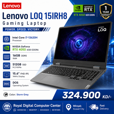 لينوفو LOQ Core i7 الجيل الثالث RTX4050 6GB VGA 15.6 بوصة FHD 144Hz
