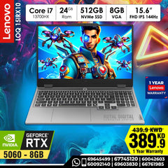 Gaming Laptop Lenovo LOQ 15IRX10 Intel Core i7-13700HX 24 GB RAM 512GB SSD 15.6 inch FHD 144Hz 8GB VGA 5060