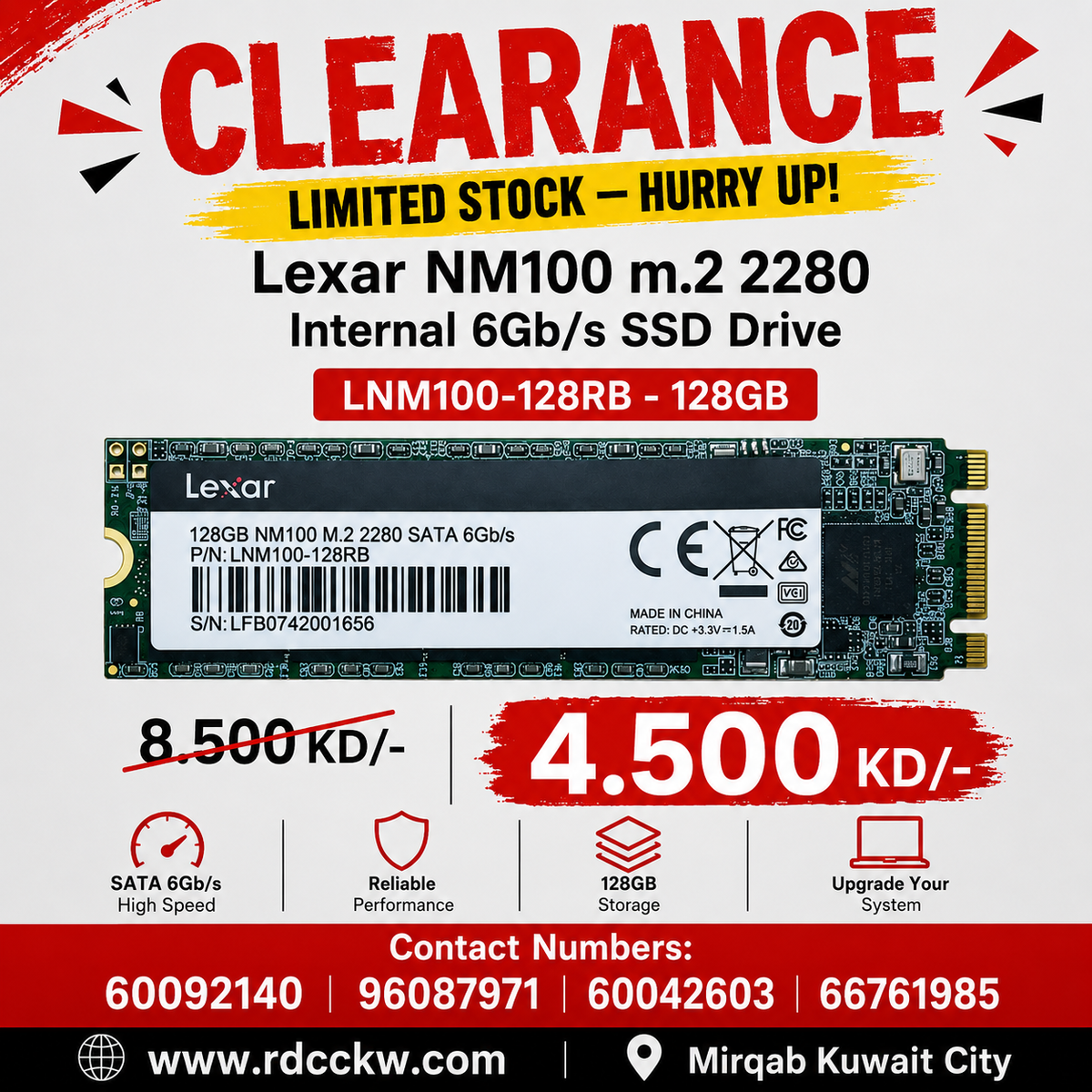 Lexar Nm100 Internal Ssd M.2 Sata Iii 2280 128gb in Nairobi Central Lexar Nm100 Internal Ssd M.2 Sata Iii 2280 128gb in Nairobi Central