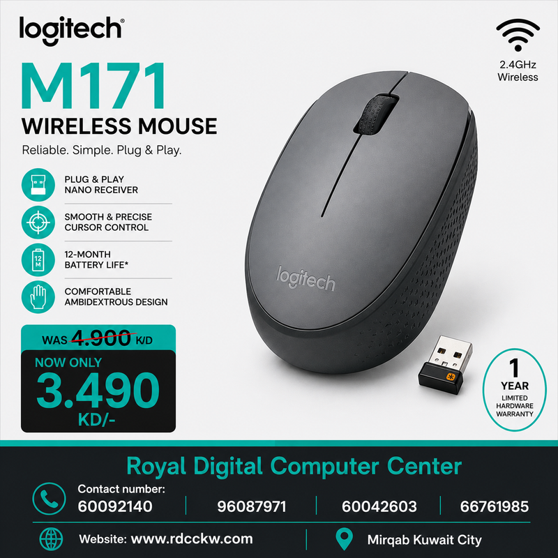 Logitech Wireless Mouse M171 Grey