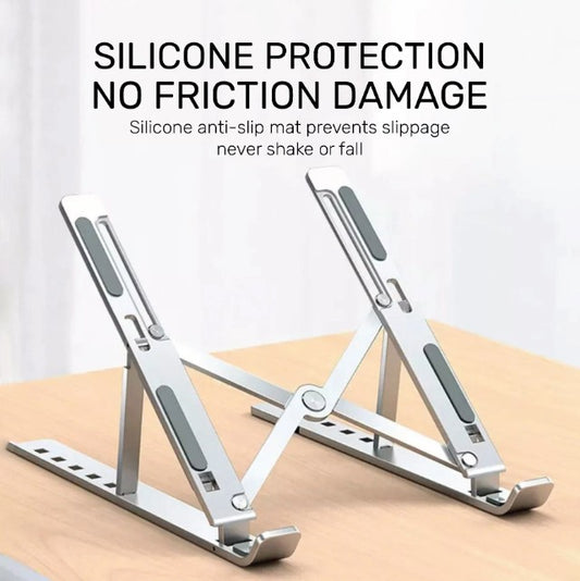 Adjustable Laptop Stand NB75 Portable Aluminium | Foldable Ventilated Cooling Computer Support