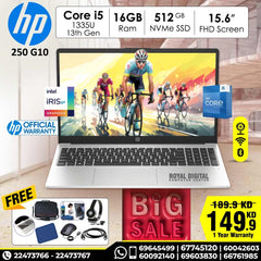 HP 250 15.6 inch G10 | Core™ i5-1334U | 16GB | 512 GB | 15.6 FHD | Turbo silver