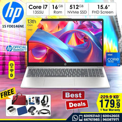 HP 15 FD0146NE 13th Generation Core i7 16GB Ram 512GB NVMe SSD  15.6 inch Full HD
