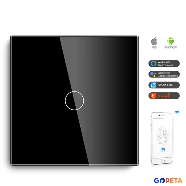 1 Gang Wall Smart Light Switch (White/Black)