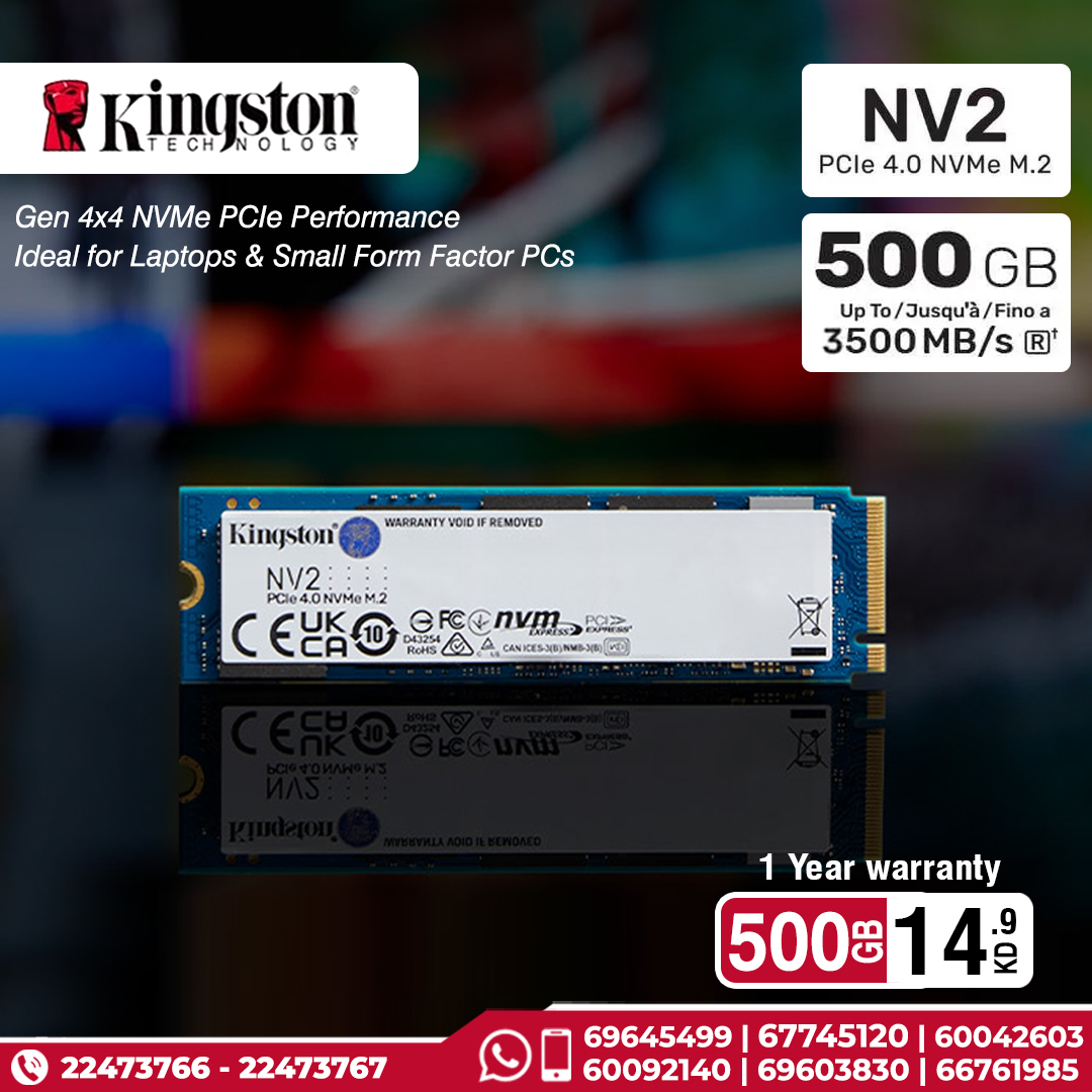 Kingston NV2 PCIe 4.0 NVMe M.2 500GB