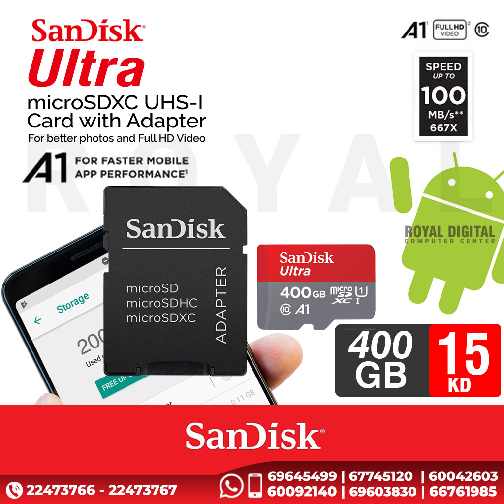 sandisk ultra memory card with adapter 400GB 