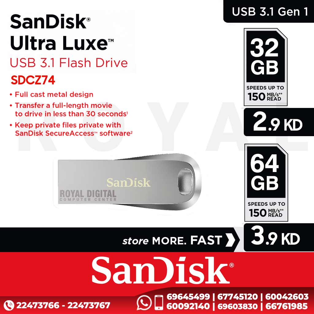 SanDisk Ultra Luxe CZ74 Flash Drive