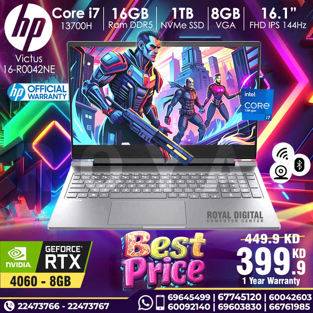 HP Victus Gaming 16-R0042NE i7-13700H 13th Gen 16 GB Ram 1TB SSD 8GB VGA 15.6 inch FHD 144 Hz