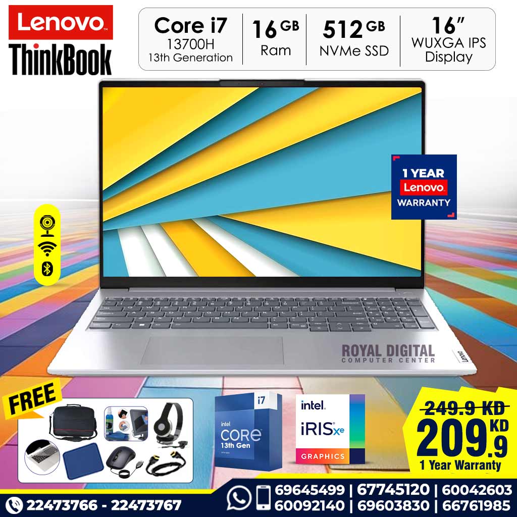 Lenovo Think Book 16 Gen 6 | Intel Core I7 13700H | 16 GB DDR5 Ram | 512 GB SSD NVMe  | 16