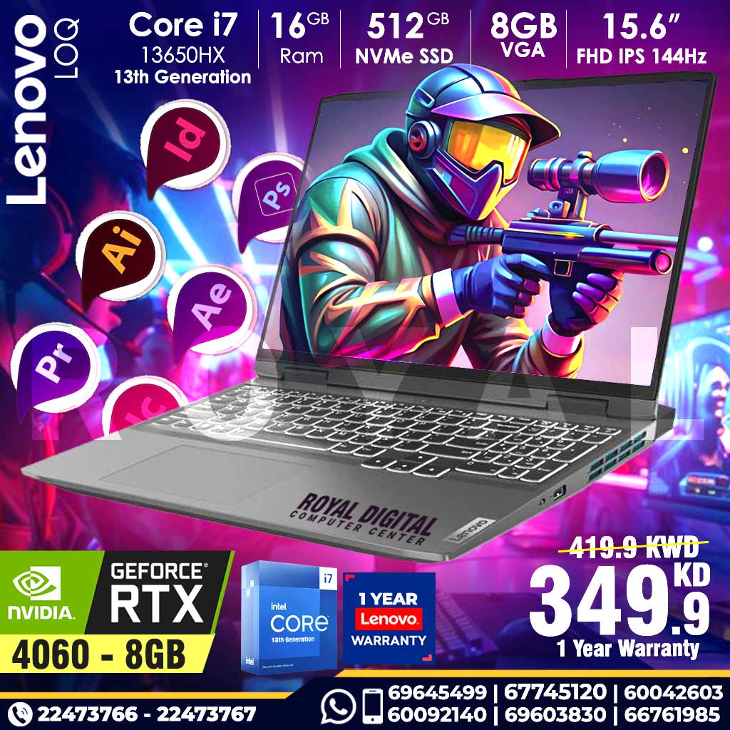 Lenovo LOQ Core i7 13th Gen RTX4060 8GB VGA 15.6inch FHD 144Hz